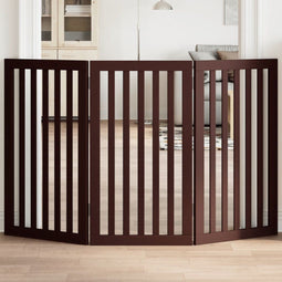 vidaXL - Hondenhek - inklapbaar - 3 - panelen - 150 - cm - populierenhout - bruin