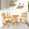 vidaXL - Vouwbare - Tuinstoelen - met - Witte - Kussen - 2-stuks - Massief - Acaciahout