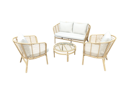 Eurofleur aanbieding - Kuching loungeset light bamboo incl. royal sand kussens