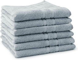 LINNICK Pure Handdoeken Set - 100% Katoen - Denim - 60x110cm - Per 6 Stuks