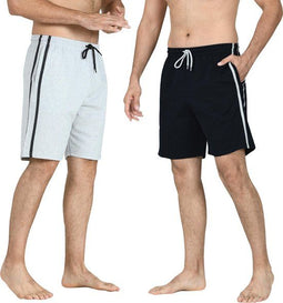 Comfort Essentials - Korte Broek Heren - Loungewear Shorts - Regular Fit - Zwart/Grijs (2pack)