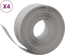 vidaXL - Tuinranden - 4 - st - 10 - m - 20 - cm - polyetheen - grijs