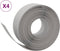 vidaXL - Tuinranden - 4 - st - 10 - m - 20 - cm - polyetheen - grijs
