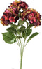 PTMD Hydrangea Flower Hortensia Kunststruik - 43x40x58 cm - Wijnrood