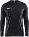 Craft Squad Jersey Solid LS - Sportshirt - V-hals - Zwart - Wit - M