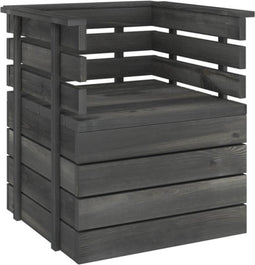vidaXL - Tuinfauteuil - pallet - massief - grenenhout - donkergrijs