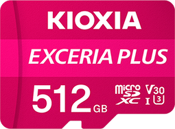 Kioxia Exceria Plus - microSDXC 512GB - UHS-I Class 10 A1 U3 V30 - Lezen 100MB/s