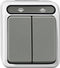 Merten 4075013 AquaStar Compleet Rolluikknop spatwaterdicht Lichtgrijs 1 stuks 1 stuk(s)