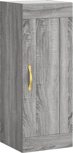 vidaXL - Wandkast - 34,5x34x90 - cm - bewerkt - hout - grijs - sonoma - eikenkleurig