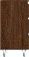 vidaXL - Nachtkastje - 40x35x69 - cm - bewerkt - hout - bruin - eikenkleur