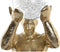 Decoratieve figuren DKD Home Decor Zwart Gouden Hars Mannen Modern (17 x 16 x 31,5 cm)
