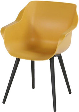 Hartman Sophie Studio dining armstoel - Curry Yellow - Carbon Black poot