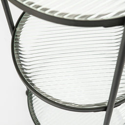 Furnilux - Bijzettafel Rond Scope - Metaal Zwart - Glazen bladen - 40 x 40 x 89 cm