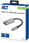 ACT AC7010 - USB-C naar HDMI Adapter - 4K @ 60Hz - Grijs Zwart