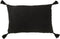J-Line kussen Rechthoek + Kwasten - katoen - zwart