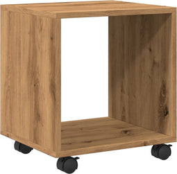vidaXL - Rolkast - 37x33x42,5 - cm - bewerkt - hout - artisanaal - eikenkleurig