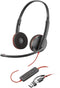 Poly Blackwire C3220 - Binaurale USB-C headset - Volumeregeling en microfoon mute - Zwart