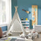 SoBuy OSS03 - Tipi Tent Kinderen - 1 deur 1 raam - Wit/Grijs 112x112x158 cm