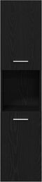 vidaXL - Badkamer - Wandkast - Zwart - Eiken - 30x30x130 - cm - Houtmateriaal