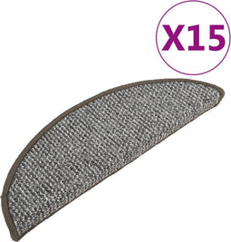 vidaXL - Trapmatten - 15 - st - 56x17x3 - cm - grijs