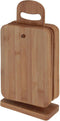 Excellent Houseware Broodplankjes met houder - 6x - bamboe hout - 22 x 15 cm
