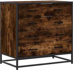 vidaXL - Ladekast - 70x41x70 - cm - bewerkt - hout - gerookt - eikenkleurig