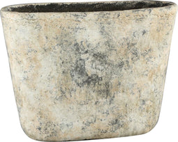 PTMD Charon cementen ruw crème grote pot ovaal maat in cm: 54 x 22 x 41 - creme