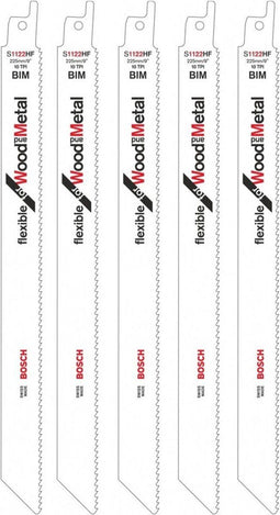 Bosch S 1122 HF - Reciprozaagblad - Voor hout met spijkers en metaal - 225 mm (1 stuk)