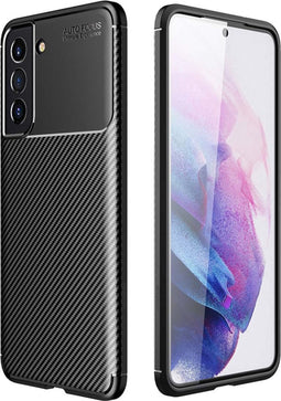 iMoshion Hoesje Geschikt voor Samsung Galaxy S21 FE Hoesje Siliconen - iMoshion Carbon Softcase Backcover - Zwart