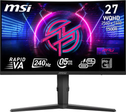 MSI MPG 275CQRXF - Monitor - 27" 2560x1440 240Hz VA gebogen - Zwart