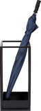 Atmooz - Parapluhouder Dalton met lekbak - Vierkant - Paraplubak/Standaard - Voor binnen -Zwart - Hoogte 55cm - Metaal