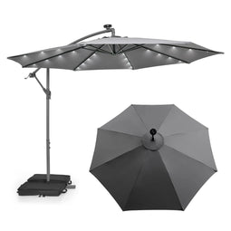 Coast Tuinparasol - 300cm - Met Verlichting en 2 Zandzakken - Grijs