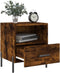 vidaXL - Nachtkastje - 40x35x47,5 - cm - bewerkt - hout - gerookt - eikenkleurig