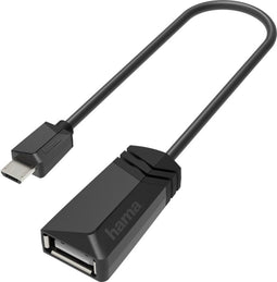 Hama 00200308 - USB 2.0 micro naar USB A kabel - High-speed 480 Mbps - Zwart