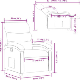 Fauteuil verstelbaar kunstleer bruin