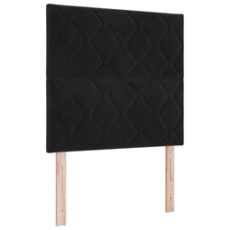 Hoofdbord - Wandgemonteerd - Geometrisch - Zwart 100 cm Fluweel