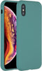 Accezz Liquid Silicone Backcover iPhone Xs / X - Schokabsorberend - Donkergroen