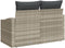 vidaXL - 2-Zits - Tuinbank - met - Kussens - Grijs - Poly - Rattan