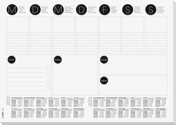 Sigel bureauonderlegger - 42x29,7cm - wit - week planner - 30 vel - kalender 2023/2024 - SI-HO506