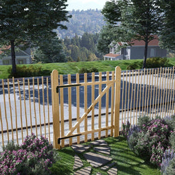 vidaXL - Poort - enkel - 100x120 - cm - hazelaarhout