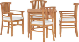 vidaXL - 5-delige - Tuinset - massief - teakhout