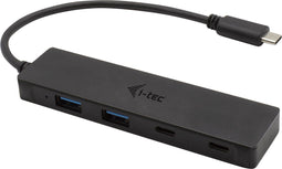 i-tec C31HUBMETAL2A2C - USB-C Metal HUB - 2x USB 3.2 + 2x USB-C - Zwart