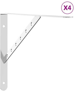 vidaXL - Plankdragers - 4 - st - 40x2,5x25 - cm - roestvrijstaal - zilverkleurig
