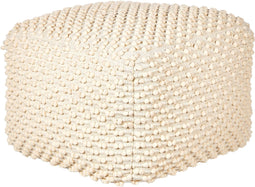 KINGRI - Poef - Beige - 50 x 50 x 35 cm - Katoen/Polyester