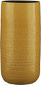 Mica Decorations - Bloemenvaas keramiek okergeel met relief patroon - D25/H50 cm