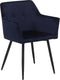 JASMIN - Eetkamerstoel - Donkerblauw - Fluweel