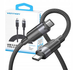 Vention USB-C naar USB-C Kabel 3.2 Gen 2 - 10Gbps 100W PD 4K@60Hz - Zwart
