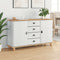 vidaXL - Dressoir - 'ASKIM'Wit - 133,5x40x79 - cm - Massief - Vurenhout