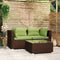 vidaXL - 3-delige - Loungeset - met - kussens - poly - rattan - bruin