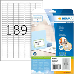 Herma 4333 - Universele etiketten - 25.4x10 mm - Wit (4725 st.)